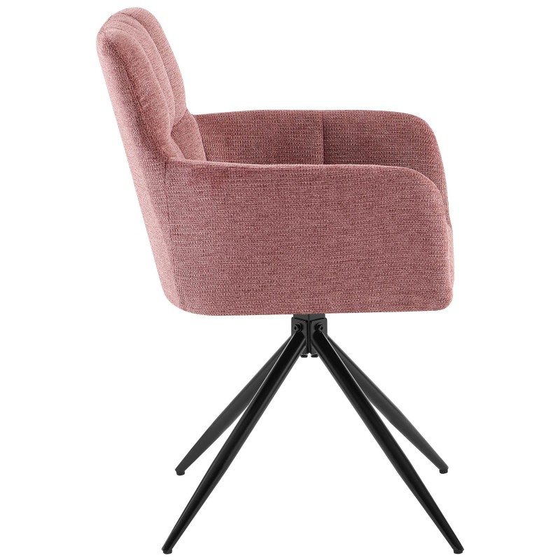 Silla de comedor Jonah en tela rojo rubí
