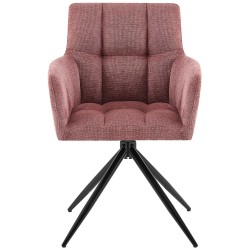Silla de comedor Jonah en tela rojo rubí