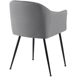Silla de comedor Jaysie de terciopelo gris oscuro