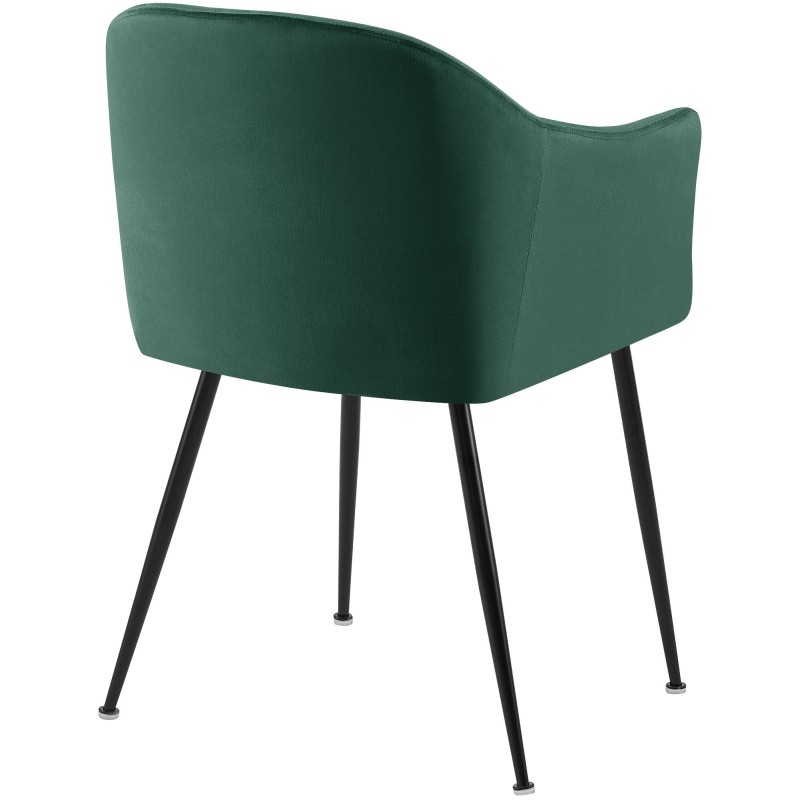 Silla de comedor Jaysie de terciopelo verde oscuro