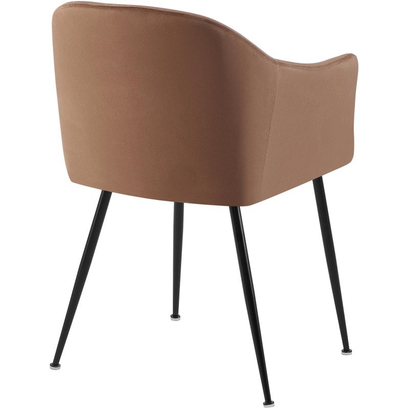 Silla de comedor Jaysie de terciopelo marrón