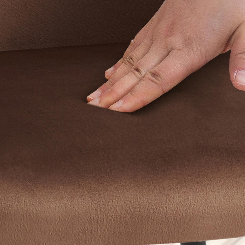 Silla de comedor Jaysie de terciopelo marrón
