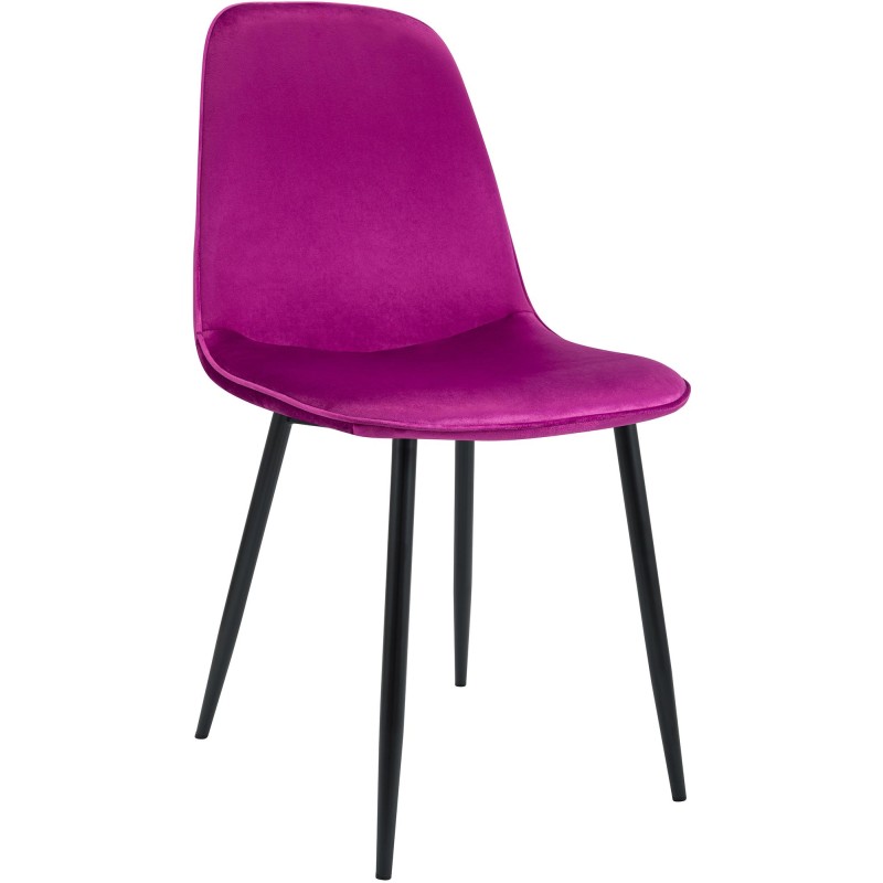 Silla de comedor Maryam de terciopelo morado
