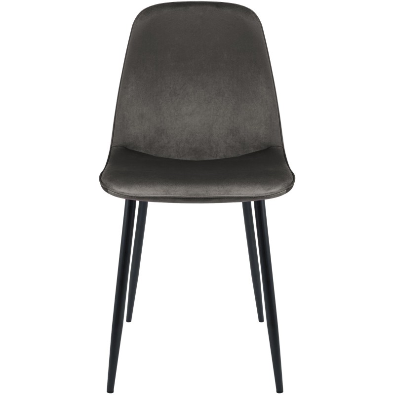 Silla de comedor Maryam en terciopelo antracita
