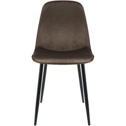 Silla de comedor Maryam de terciopelo marrón