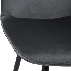 Silla de comedor Maryam en terciopelo gris oscuro