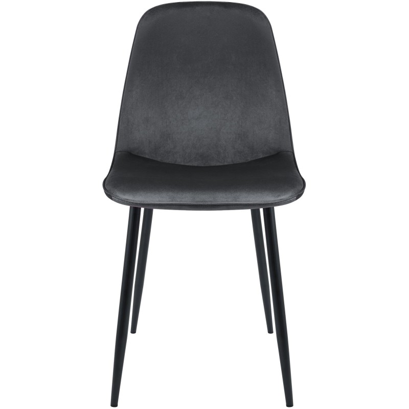 Silla de comedor Maryam en terciopelo gris oscuro