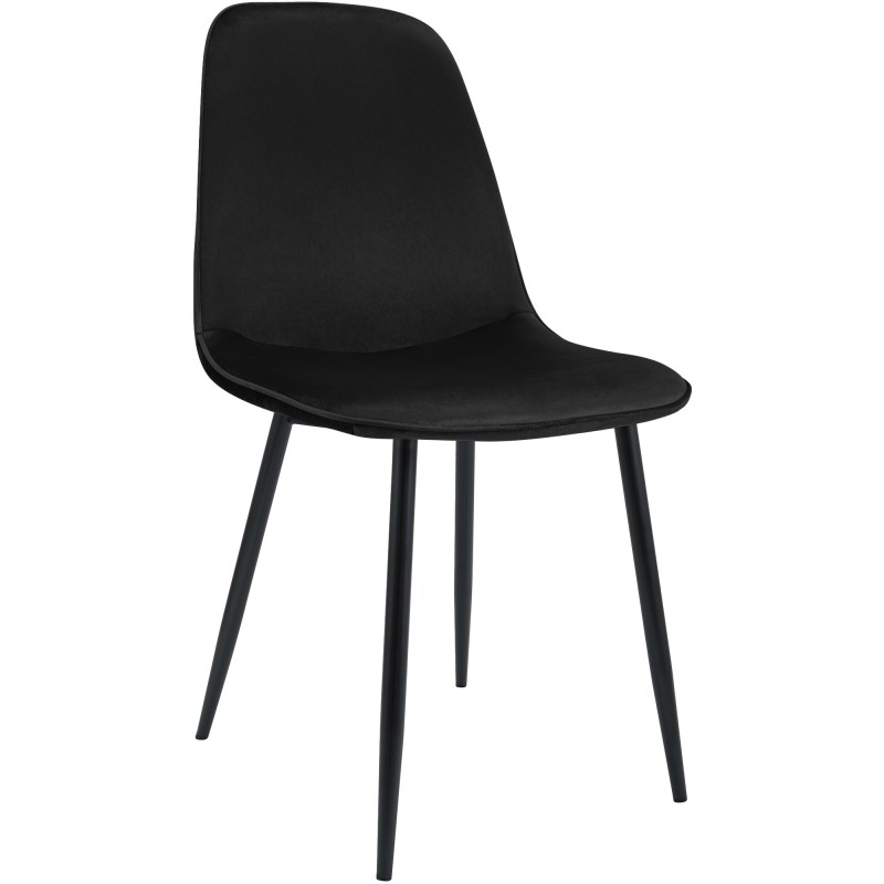 Silla de comedor Maryam de terciopelo negro