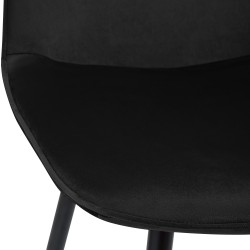 Silla de comedor Maryam de terciopelo negro