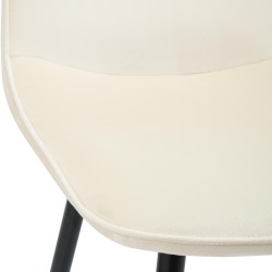Silla de comedor Maryam de terciopelo color crema