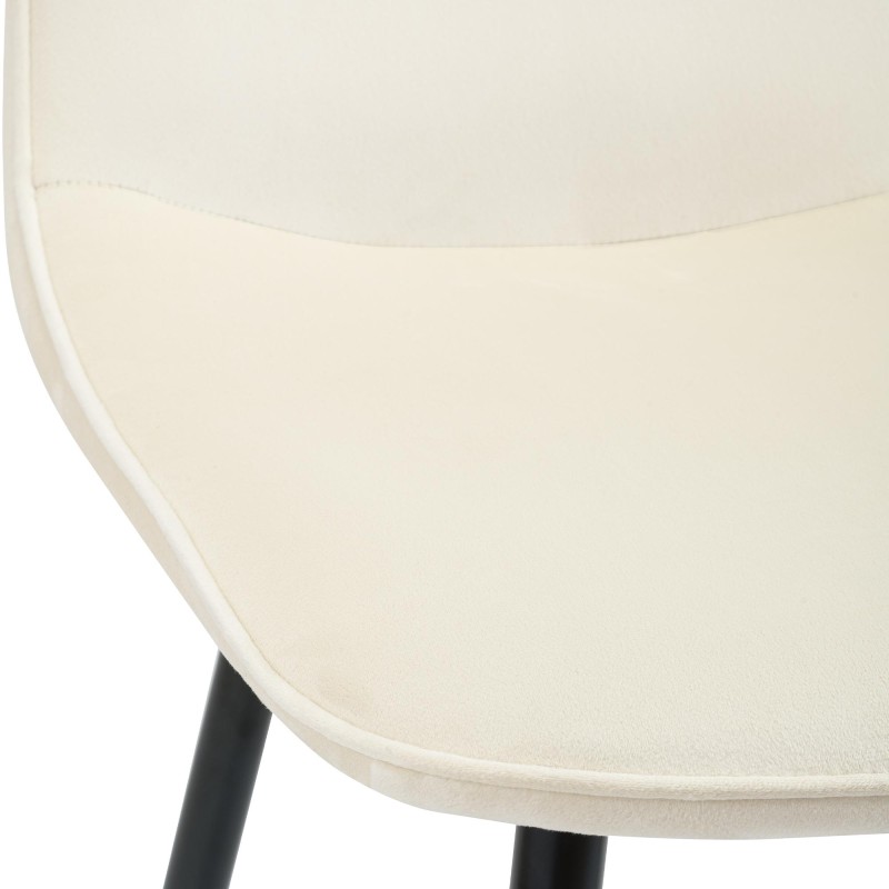 Silla de comedor Maryam de terciopelo color crema