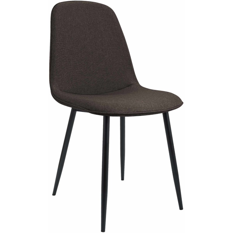 Silla de comedor Maryam en tela marrón