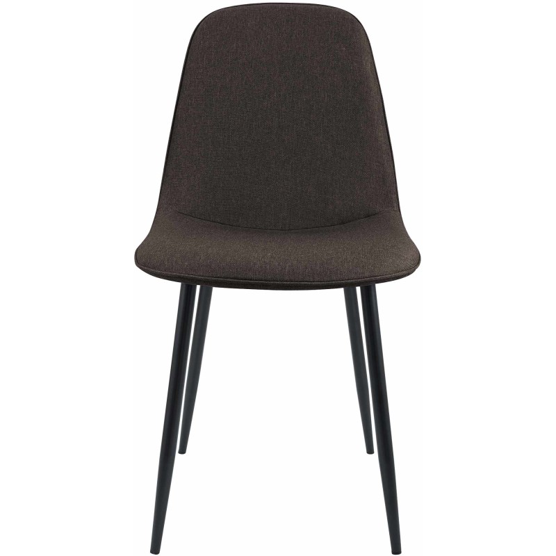 Silla de comedor Maryam en tela marrón