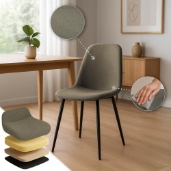 Silla de comedor Maryam en tela color topo