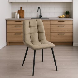 Silla de comedor Tilde en tela color topo