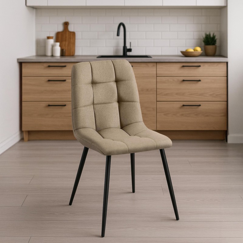 Silla de comedor Tilde en tela color topo Silla de comedor Tilde en tela color topo