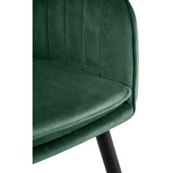 Silla de comedor Cheryl en terciopelo negro y verde