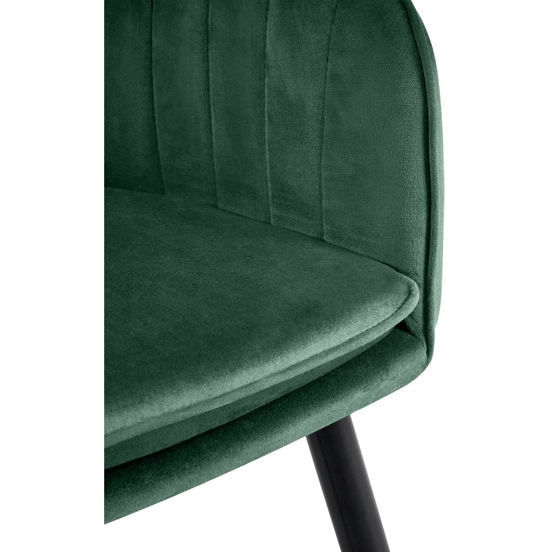 Silla de comedor Cheryl en terciopelo negro y verde