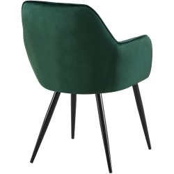 Silla de comedor Cheryl en terciopelo negro y verde