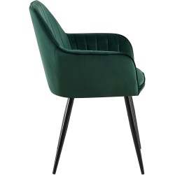 Silla de comedor Cheryl en terciopelo negro y verde