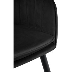 Silla de comedor Cheryl de terciopelo negro