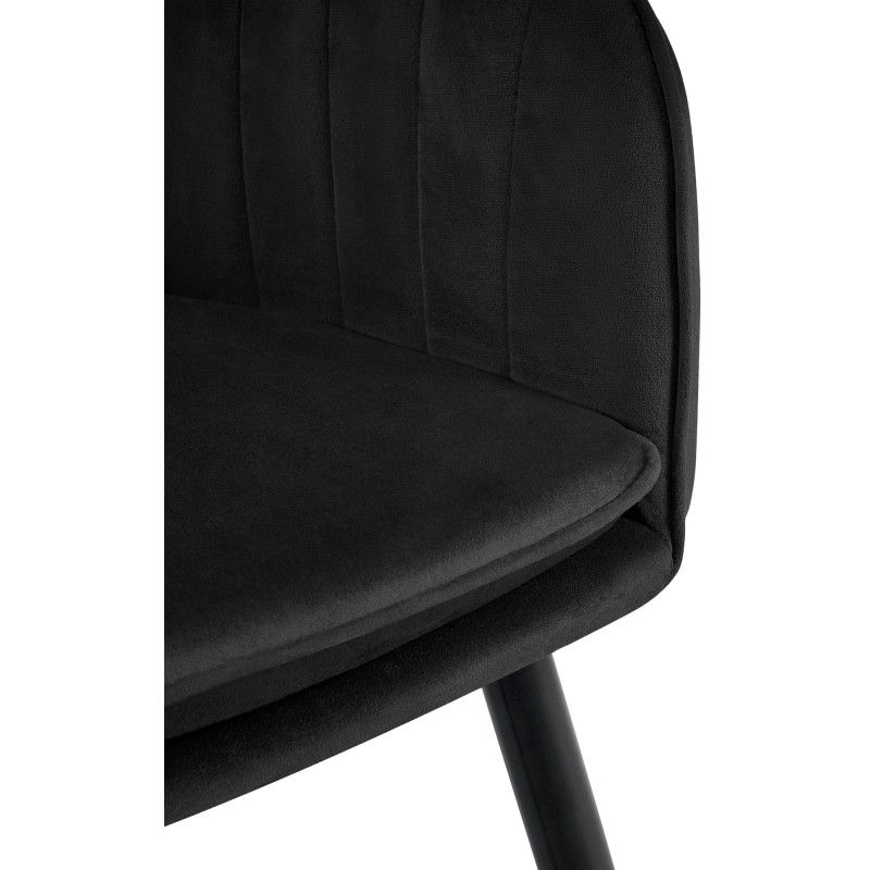 Silla de comedor Cheryl de terciopelo negro