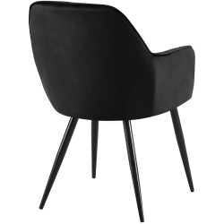 Silla de comedor Cheryl de terciopelo negro