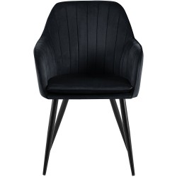 Silla de comedor Cheryl de terciopelo negro
