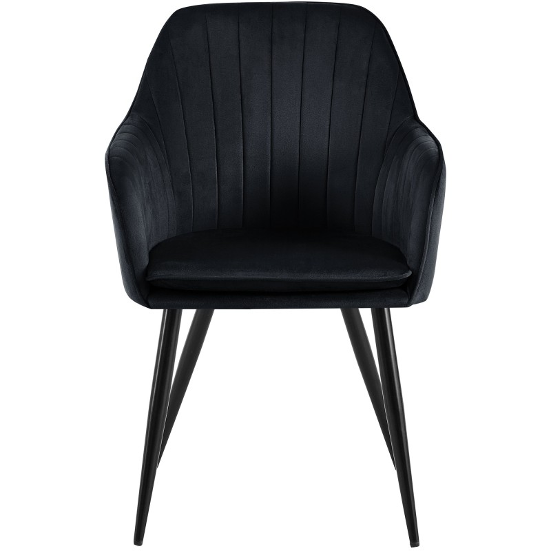 Silla de comedor Cheryl de terciopelo negro