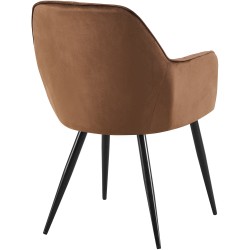 Silla de comedor Cheryl en terciopelo negro y marrón
