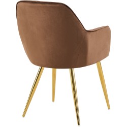 Silla de comedor Cheryl en terciopelo marrón dorado