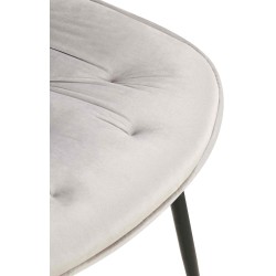 Juego de 2 sillas de comedor Wallace en terciopelo gris