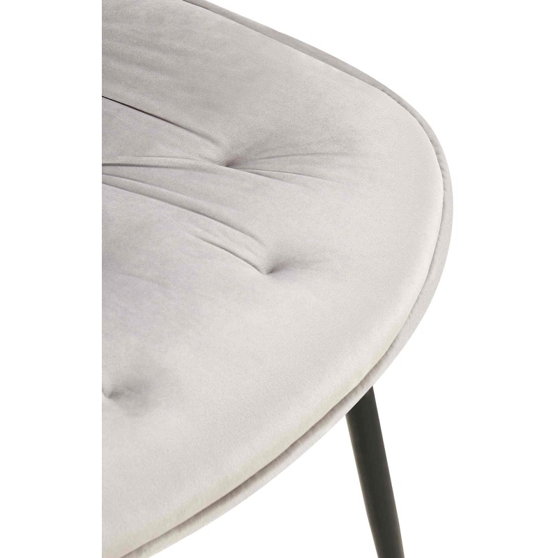 Juego de 2 sillas de comedor Wallace en terciopelo gris