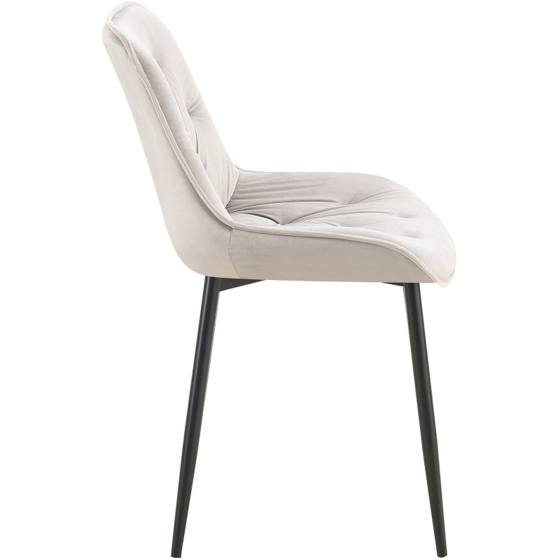 Juego de 2 sillas de comedor Wallace en terciopelo gris