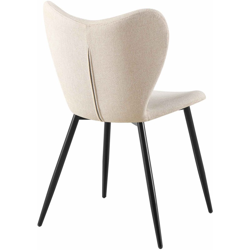 Silla de comedor Maika en tela color crema
