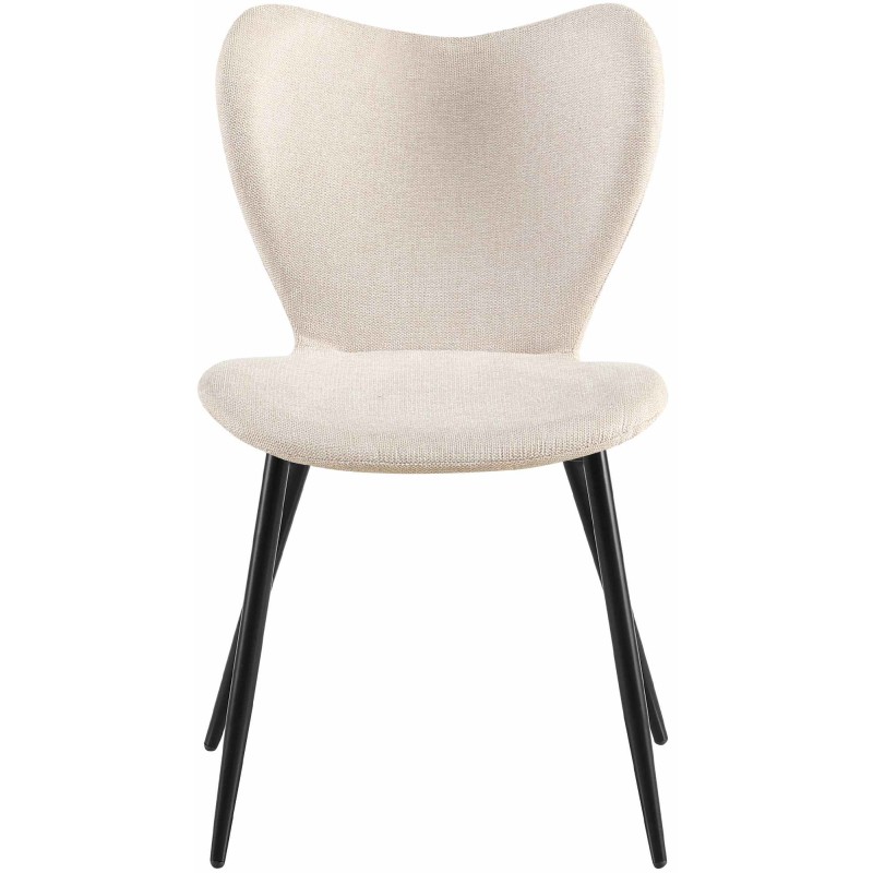Silla de comedor Maika en tela color crema