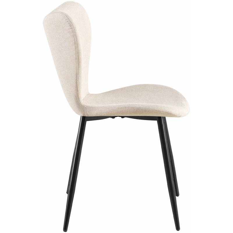 Silla de comedor Maika en tela color crema