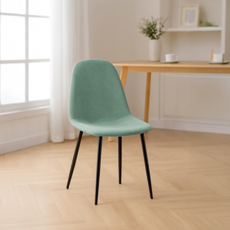 Silla de comedor de tela Napier en verde claro