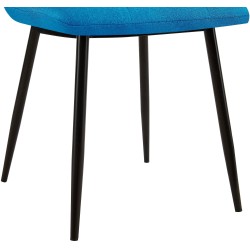 Juego de 2 sillas de comedor Tilde en tela azul claro