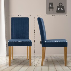 Silla de comedor Ina Cord en azul claro antiguo
