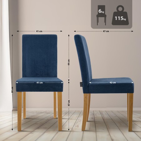 Silla de comedor Ina Cord en azul claro antiguo