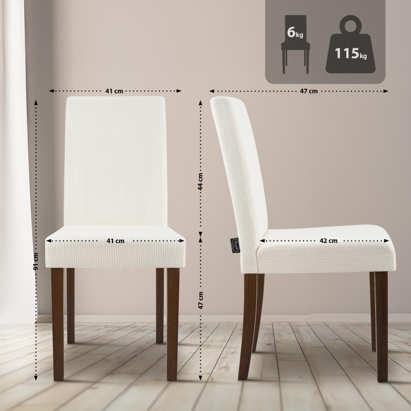 Silla de comedor Ina Cord Antique color crema oscuro