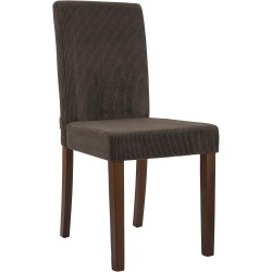 Silla de comedor Ina Cord marrón oscuro antiguo