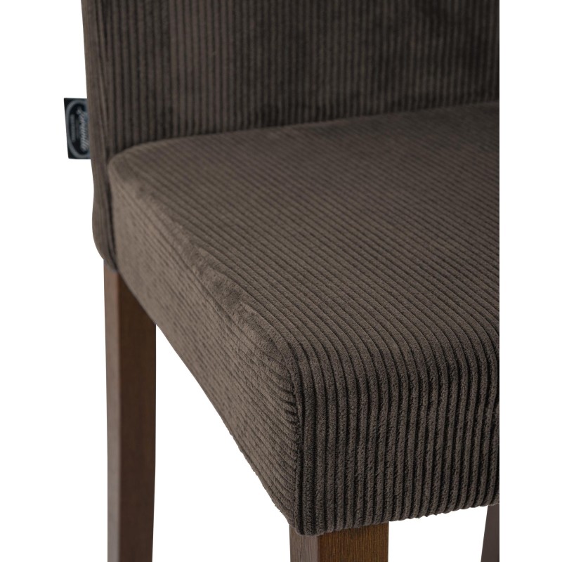 Silla de comedor Ina Cord marrón oscuro antiguo