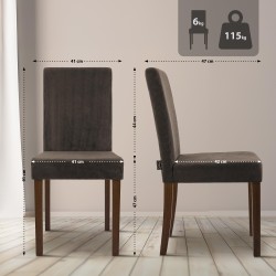 Silla de comedor Ina Cord marrón oscuro antiguo Silla de comedor Ina Cord marrón oscuro antiguo