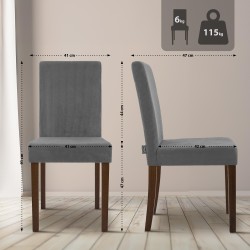 Silla de comedor Ina Cord, color gris oscuro antiguo