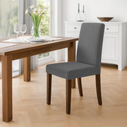 Silla de comedor Ina Cord, color gris oscuro antiguo