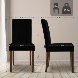 Silla de comedor Ina Cord, color negro antiguo oscuro