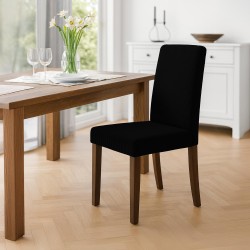 Silla de comedor Ina Cord, color negro antiguo oscuro