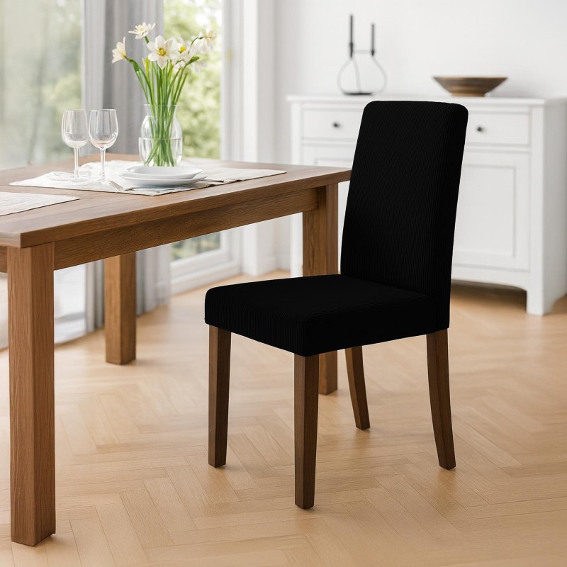 Silla de comedor Ina Cord, color negro antiguo oscuro